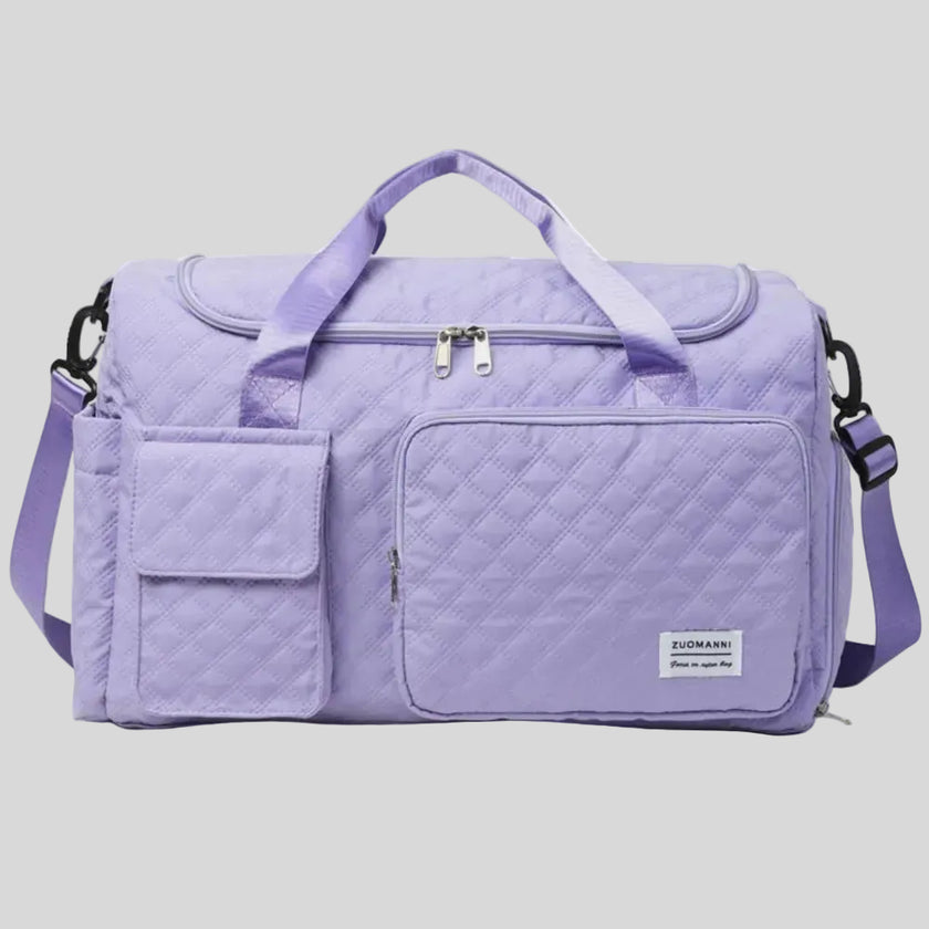 SoftForm Carry Bag in lavender with quilted texture and structured design