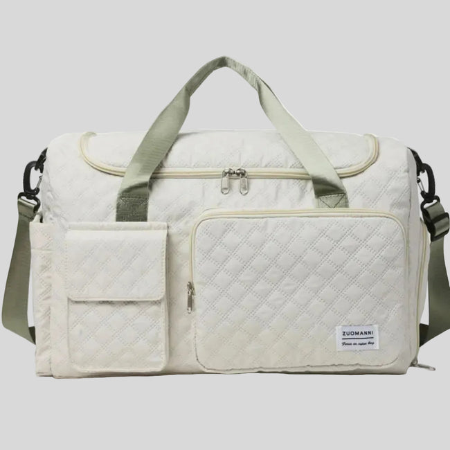 SoftForm Carry Bag in white with quilted texture and structured design