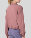 Back view of SoftForm Zip Active Jacket in dusty pink