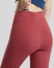 Back closeup of dusty pink Statement Angel Legging highlighting waistband, pocket and fit