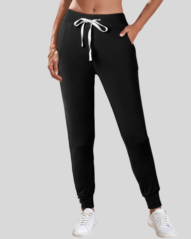 Front view of Athlesi StreetFlow Drawstring Jogger Pant in black