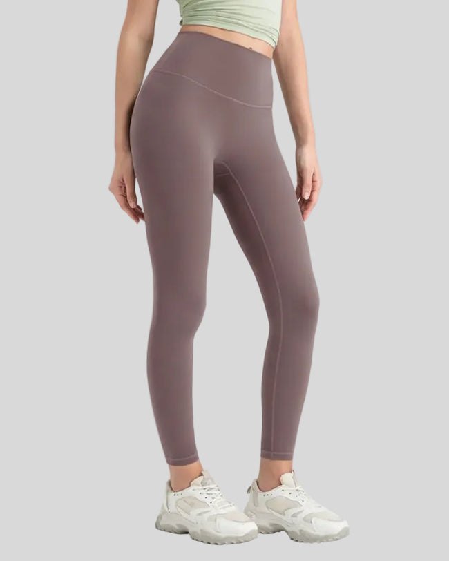 StrideSculpt Core Legging in taupe shown from front angle