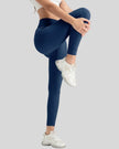 Side view of Athlesi StrideSculpt Slim Legging in dark blue