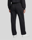 Lower body back view of woman wearing StudioEase Straight-Leg Sweatpants in Black