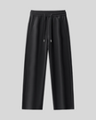 Front view of StudioEase Straight-Leg Sweatpants in Black with drawstring waist and relaxed straight legs