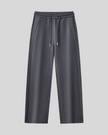 Front view of StudioEase Straight-Leg Sweatpants in Charcoal Gray with drawstring waist and relaxed straight legs