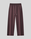 Front view of StudioEase Straight-Leg Sweatpants in Dark Reddish Purple with drawstring waist and relaxed straight legs