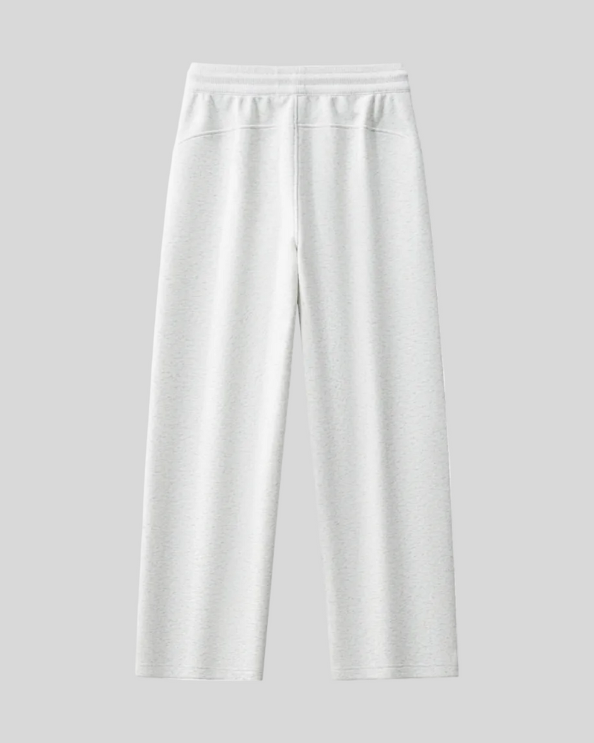 Back view of StudioEase Straight-Leg Sweatpants in Flower Gray showing straight-leg silhouette