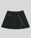 Athlesi TrackLine A-Line Skirt in black shown in flatlay front view