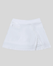 Athlesi TrackLine A-Line Skirt in white shown in flatlay front view