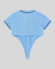 TrackLine Baseball Jersey in Sky Blue back view with contrast neckline and sleeve trim