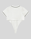 TrackLine Baseball Jersey in White back view with contrast neckline and sleeve trim