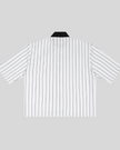 Athlesi TrackLine Baseball Striped Jersey in white with black pinstripes, back view