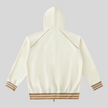 TrackLine Club Hoodie in Mild Apricot back view with hood and striped trim details