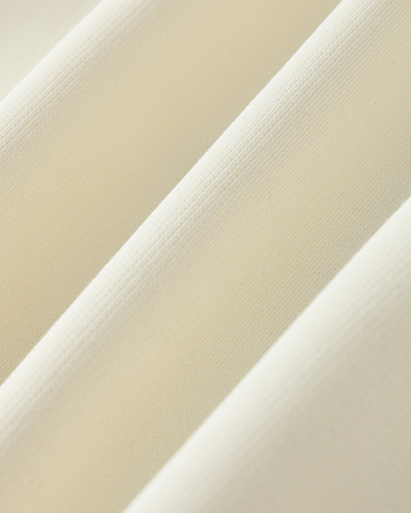 Cotton blend fabric detail of TrackLine Club Hoodie in Mild Apricot