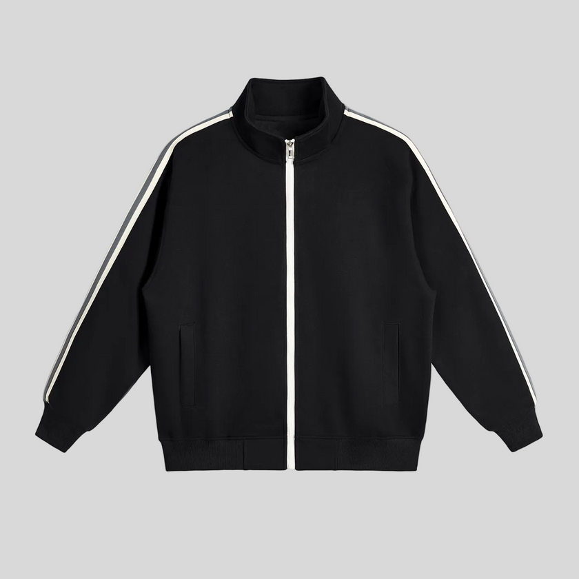 TrackLine Club Jacket in Black front view