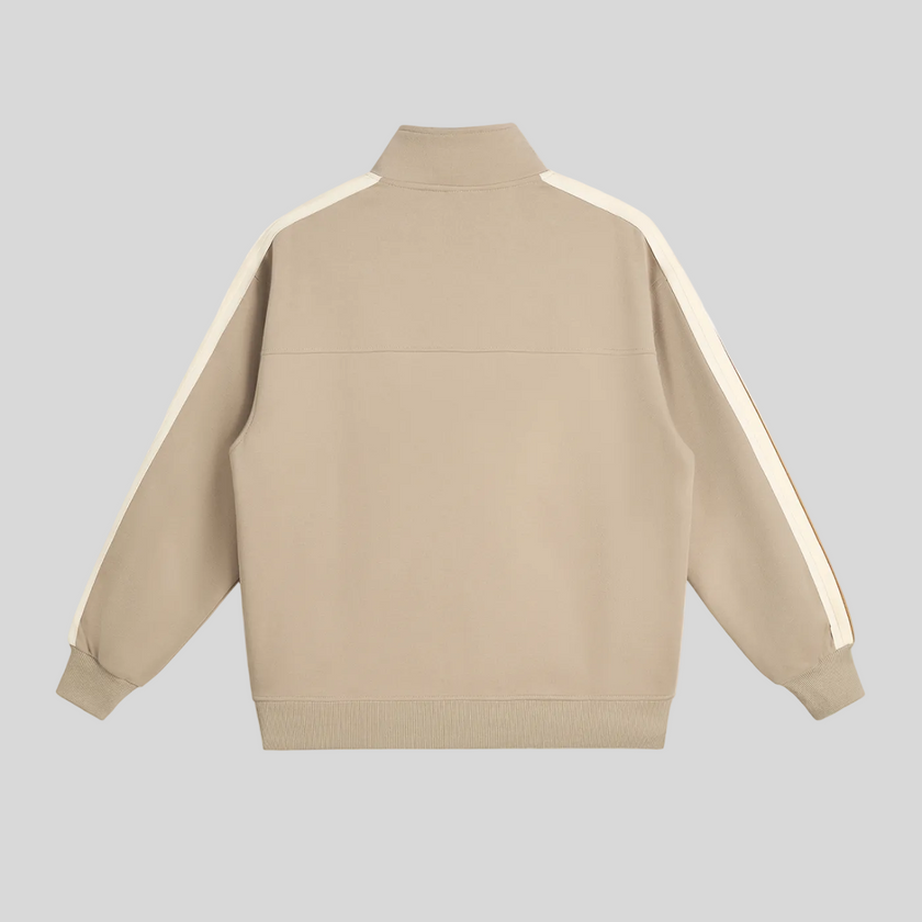 TrackLine Club Jacket in Khaki back view