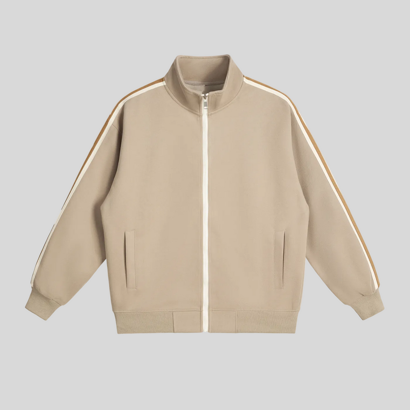 TrackLine Club Jacket in Khaki front view