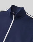 Stand collar detail of TrackLine Club Jacket in Royal Blue