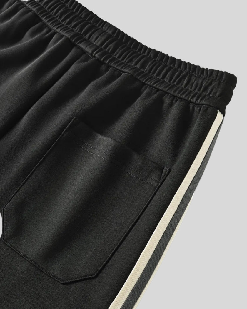 Back waistband and pocket detail of TrackLine Club Pants in Black