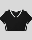 TrackLine Club Tee in Black front view