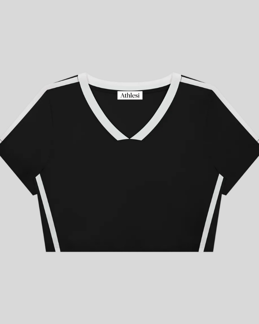 TrackLine Club Tee in Black front view