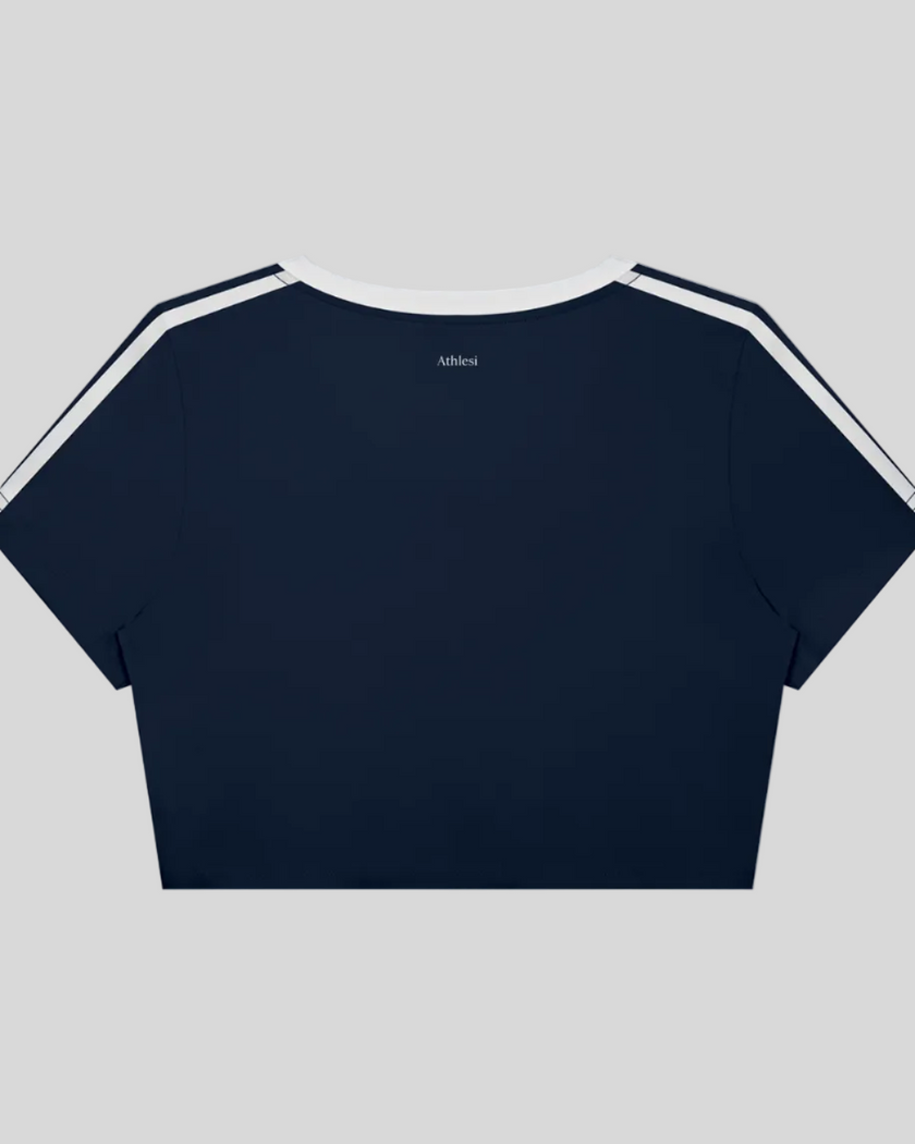 TrackLine Club Tee in Navy Blue back view