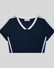 TrackLine Club Tee in Navy Blue front view