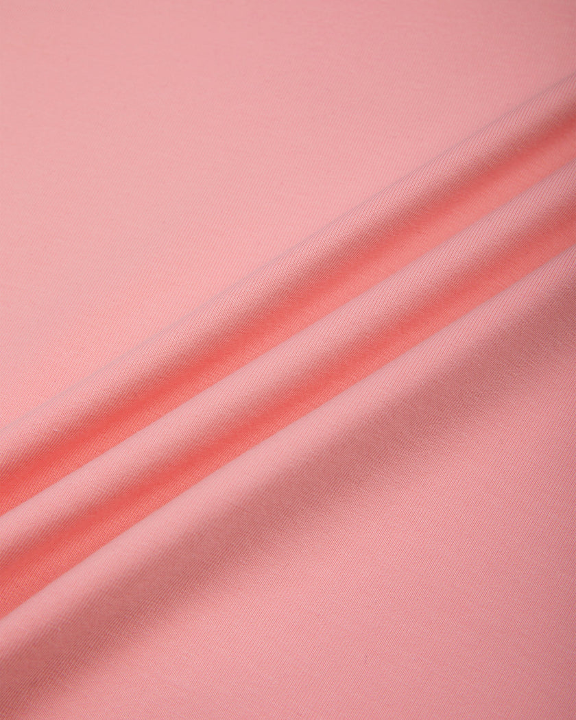 Cotton fabric texture detail of TrackLine Club Tee in Pink