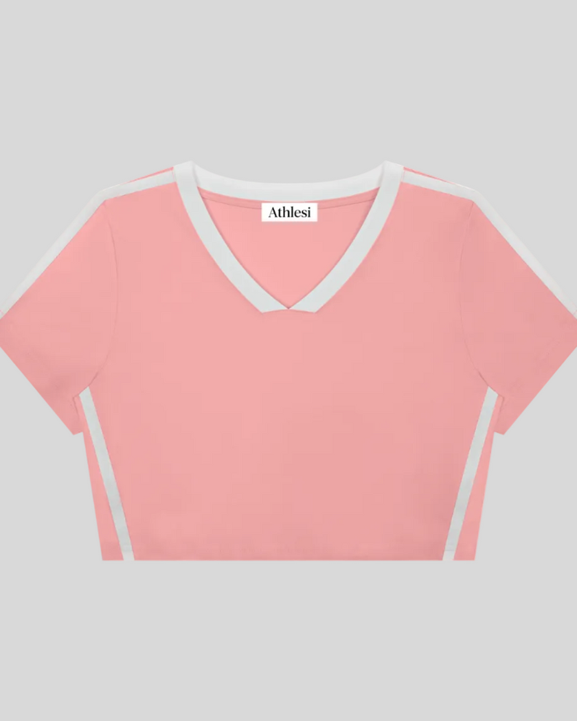 TrackLine Club Tee in Pink front view