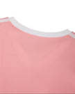 Back neckline detail of TrackLine Club Tee in Pink