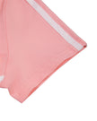 Sleeve and shoulder stripe detail of TrackLine Club Tee in Pink