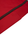 Closeup of the side pocket and contrast trim detail on the TrackLine Color Block Performance Shorts in Red