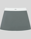 Athlesi TrackLine Color Block Skort in Dark Gray back view with white waistband and contrast trim