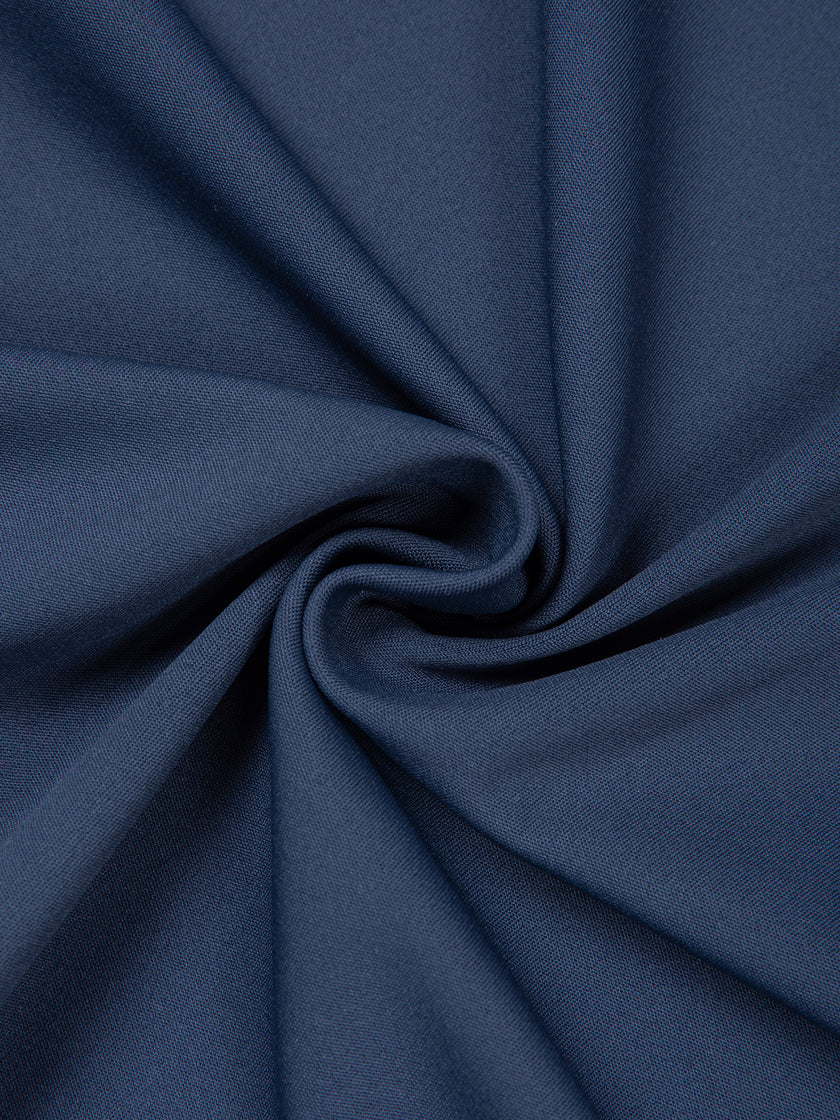 Athlesi TrackLine Color Block Skort in Navy Blue detailed view of moderate-weight stretch performance fabric