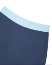 Athlesi TrackLine Color Block Skort in Navy Blue back waistband closeup with light blue contrast detail