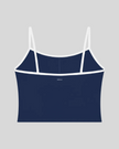 TrackLine Color Block Tank in navy blue and white back view