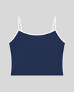 TrackLine Color Block Tank in navy blue and white front view