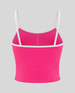 TrackLine Color Block Tank in pink and white 3d back view