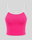 TrackLine Color Block Tank in pink and white 3d front view