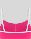 Back strap and binding detail of the TrackLine Color Block Tank