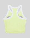 TrackLine color block tank top in Light Green back view showing racerback design and contrasting trim.