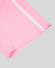Leg opening and hem detail of the TrackLine Color Block Yoga Shorts