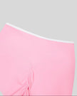 Back waistband detail of the TrackLine Color Block Yoga Shorts