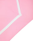 Side waistband and contrast trim detail of the TrackLine Color Block Yoga Shorts