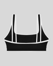 TrackLine Color Block Yoga Sports Bra in Black and White back view