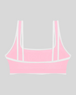 TrackLine Color Block Yoga Sports Bra in Light Pink and White back view