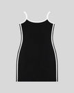 Athlesi TrackLine Contour Dress in black shown in flatlay front view