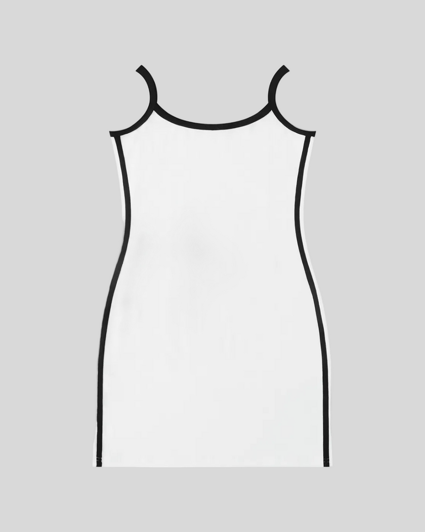 Athlesi TrackLine Contour Dress in white shown in flatlay front view