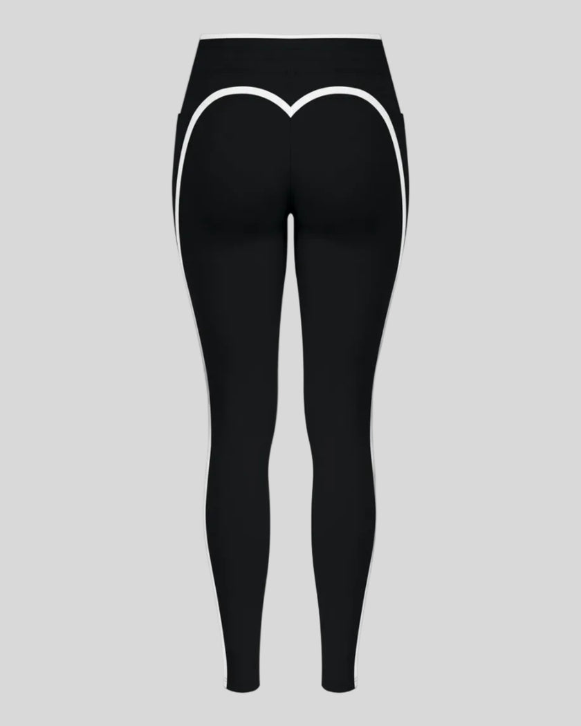 Back view of the TrackLine Contour Yoga Leggings in Black